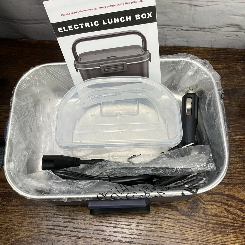 Nifogo electric lunch box Black Blue Portable Food Heater Travel Student Trucker
